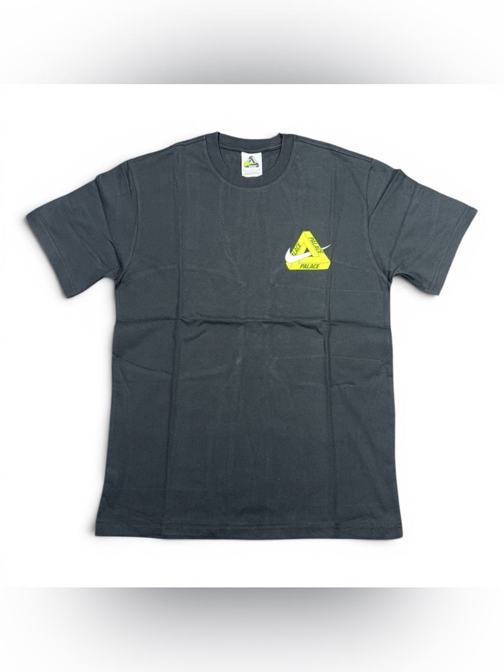 Nike X Palace Black Short-Sleeve Tee with Neon Yellow Logo Patch
